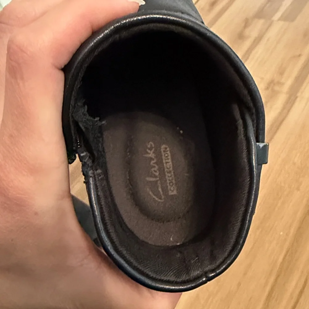 Clarks Black Wedge Ankle Boots - Picture 3 of 5